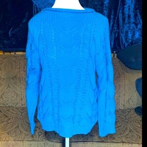 Blue Cable knit Women's Sweater Unbranded size Small Textured Casual